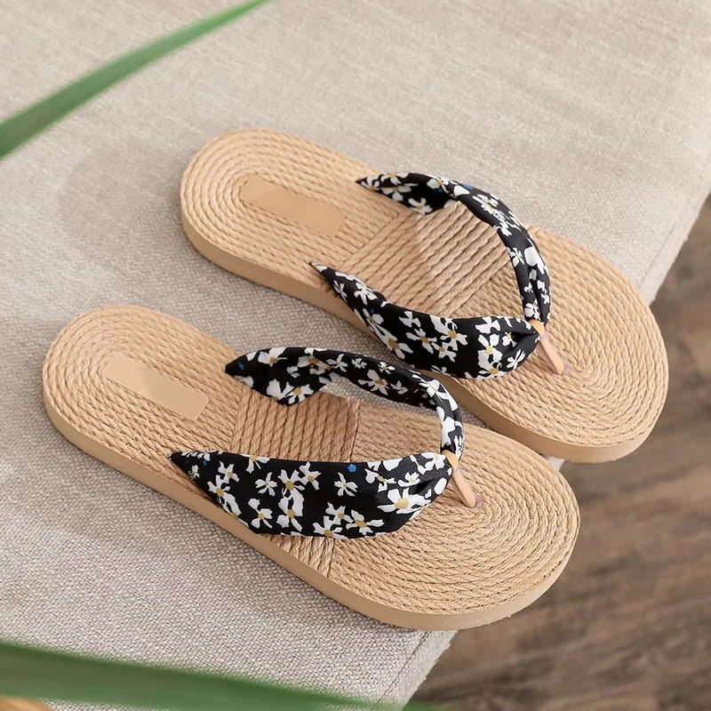 Women's Floral Flip Flops Non-Slip Beach Slides & Sandals