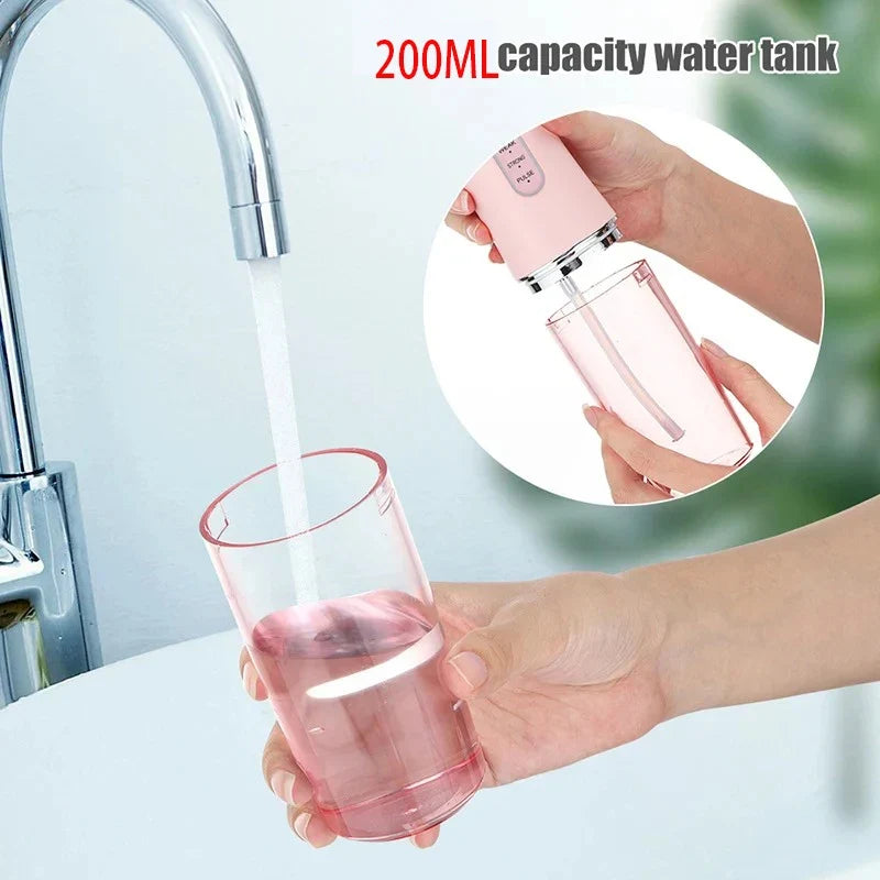 Portable Water Flosser Oral Irrigator – USB Rechargeable, 4 Tips