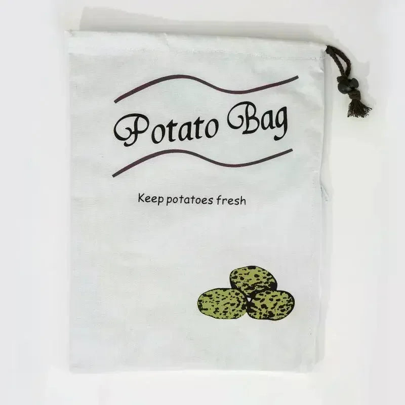 Reusable Canvas Drawstring Bags for Potato & Onion Storage