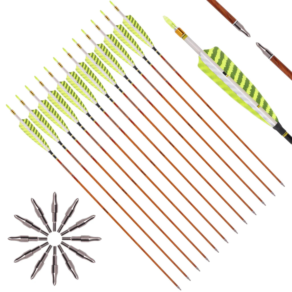 6 Wood Skin Carbon Arrows 32 ID6 2 Spine 400 500 600 700 5 Real