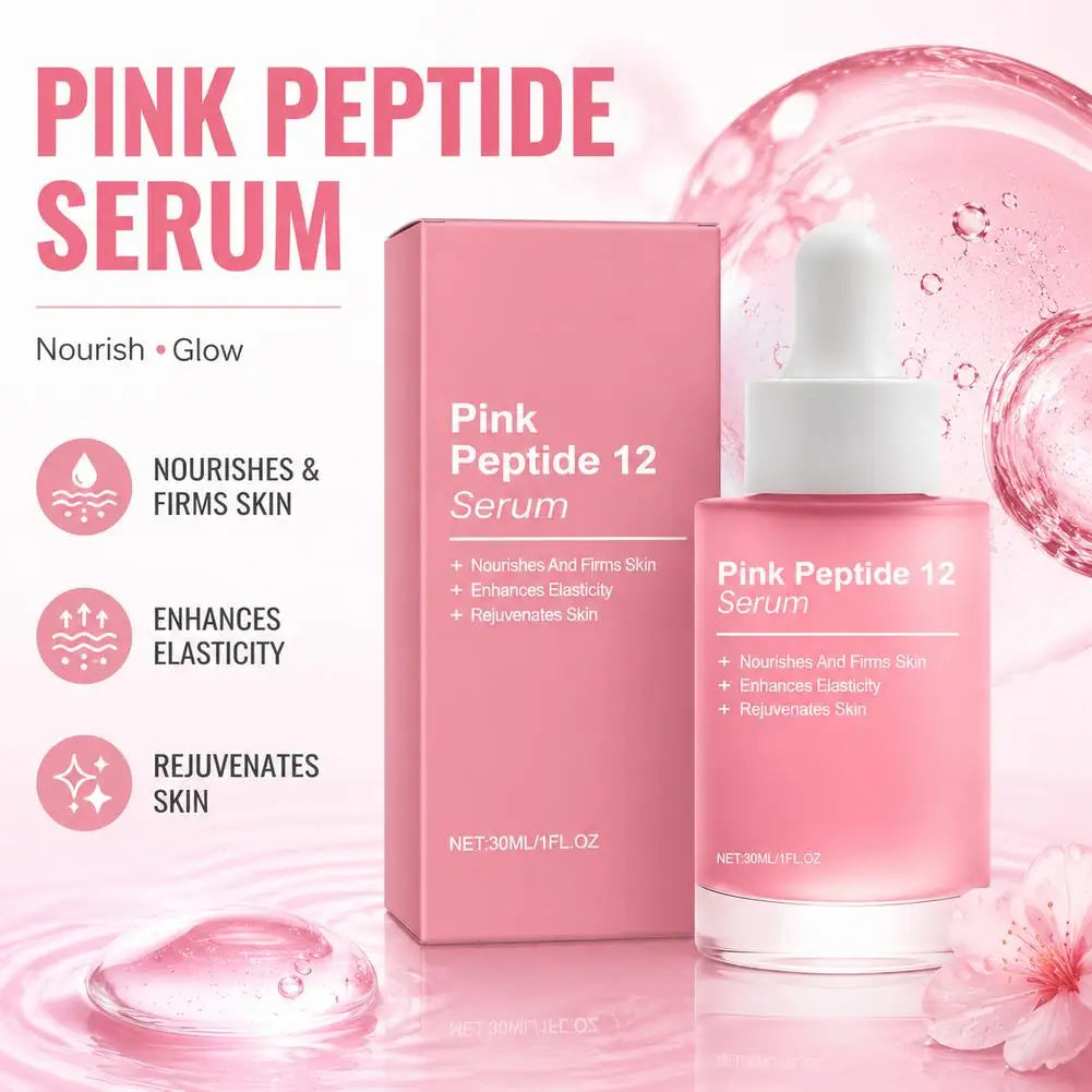 Pink Peptide 12 Glow Facial Serum Firming Brightening Hydrating