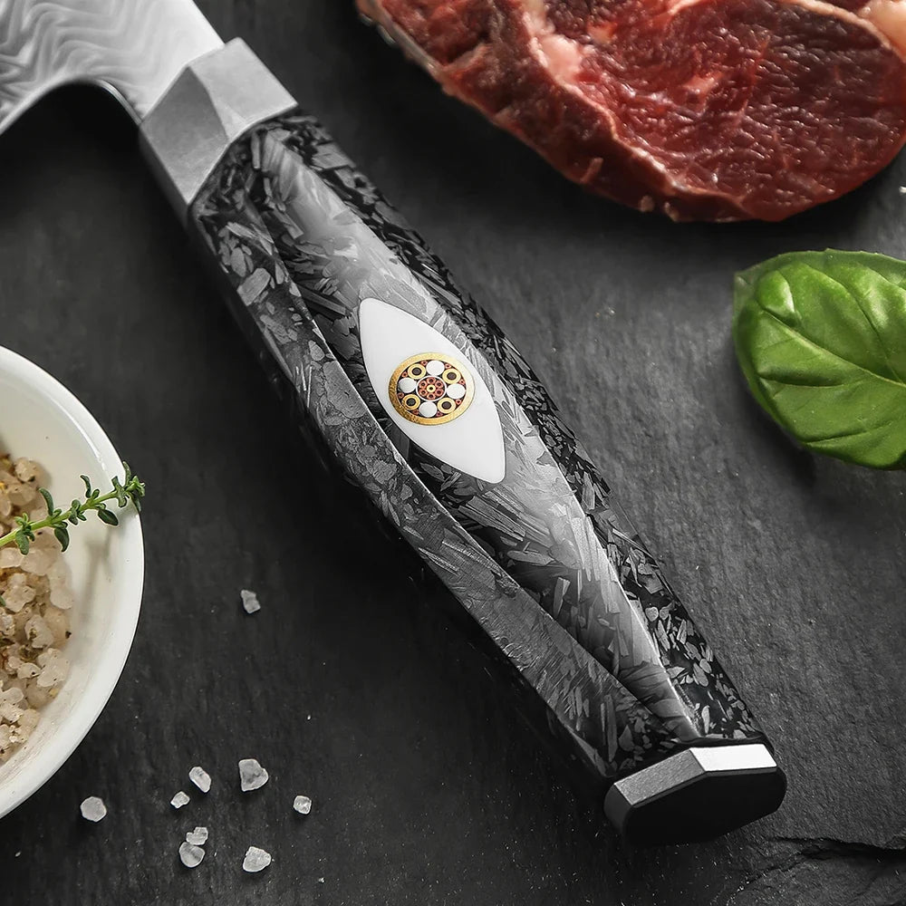 XINZUO Damascus Knife Set 2–7 PC | 145-Layer M390 Steel & Carbon Fiber