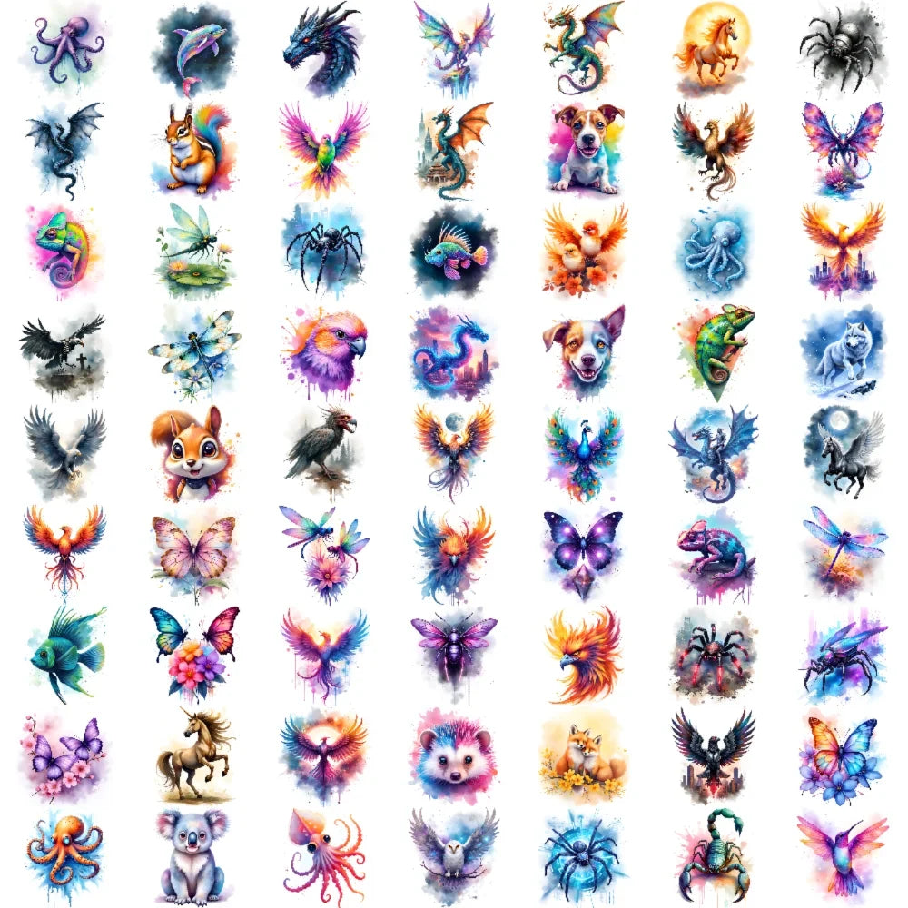 63pcs Waterproof Temporary Tattoo Stickers – Kids & Adults
