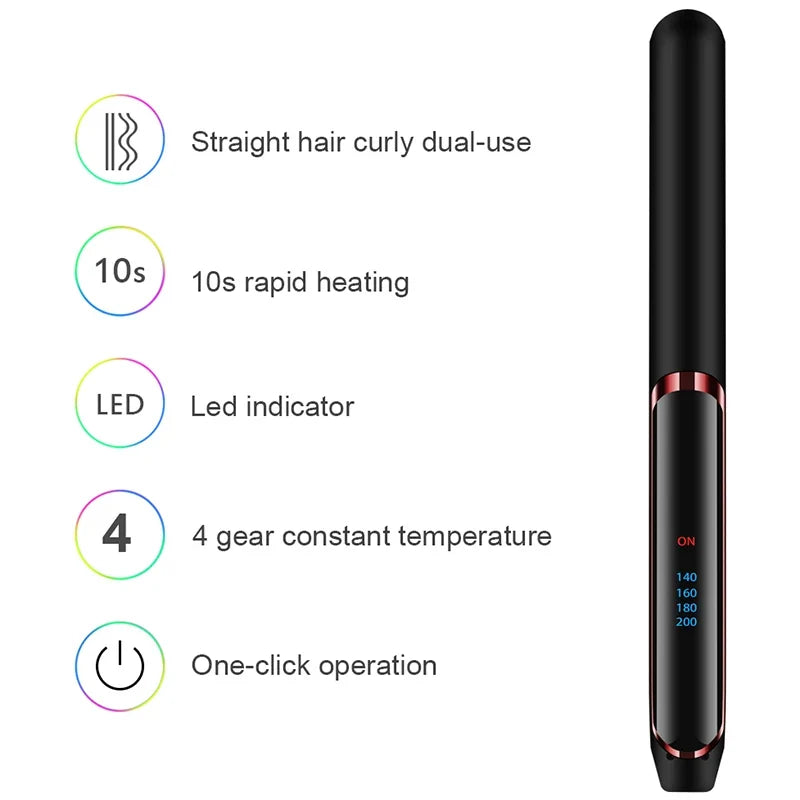 Ceramic Flat Iron Hair Straightener – 4 Heat Settings