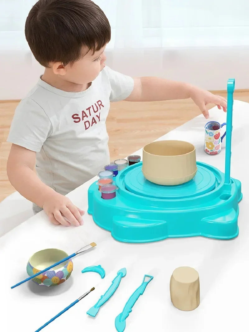 Electric Pottery Wheel with Foot Pedal & Handle | DIY Ceramics