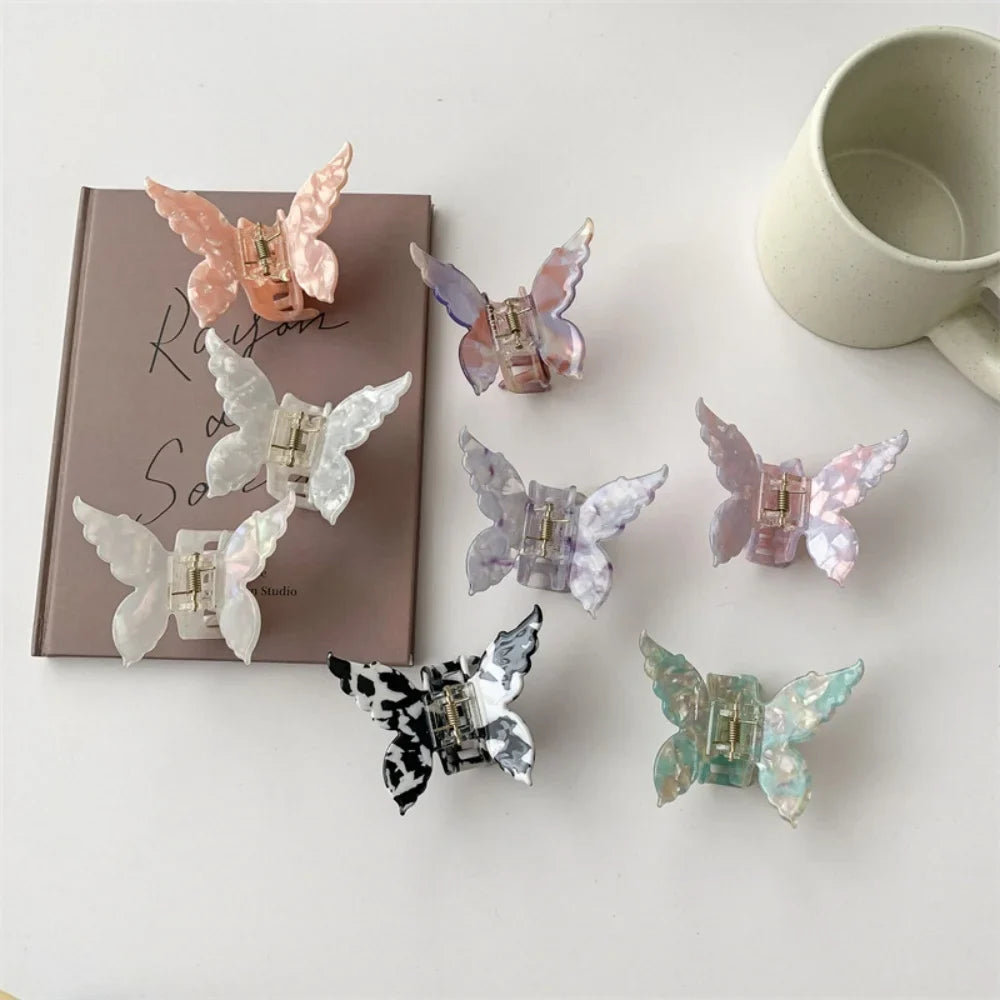 Butterfly Hair Claw Clip – Retro Colorful Acetate Clamp