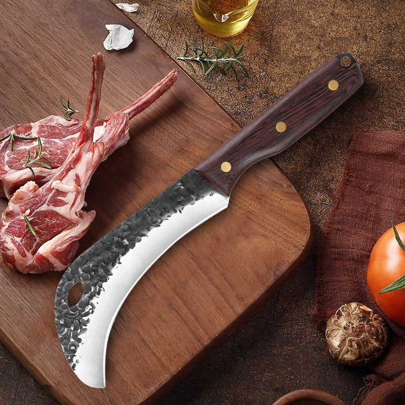 Hand Forged Stainless Steel Kitchen Knife – Wood Handle