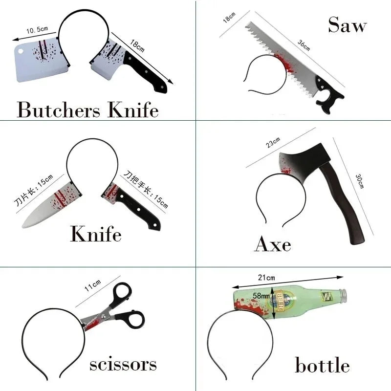 Pet Halloween Headwear – Funny Ax, Nail & Saw Costume Props