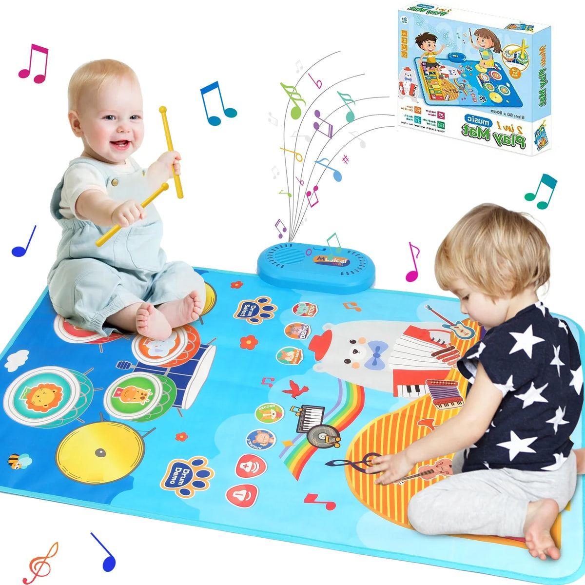 80x50cm Cartoon Musical Piano Mat Floor Play Kids Educational Toys
