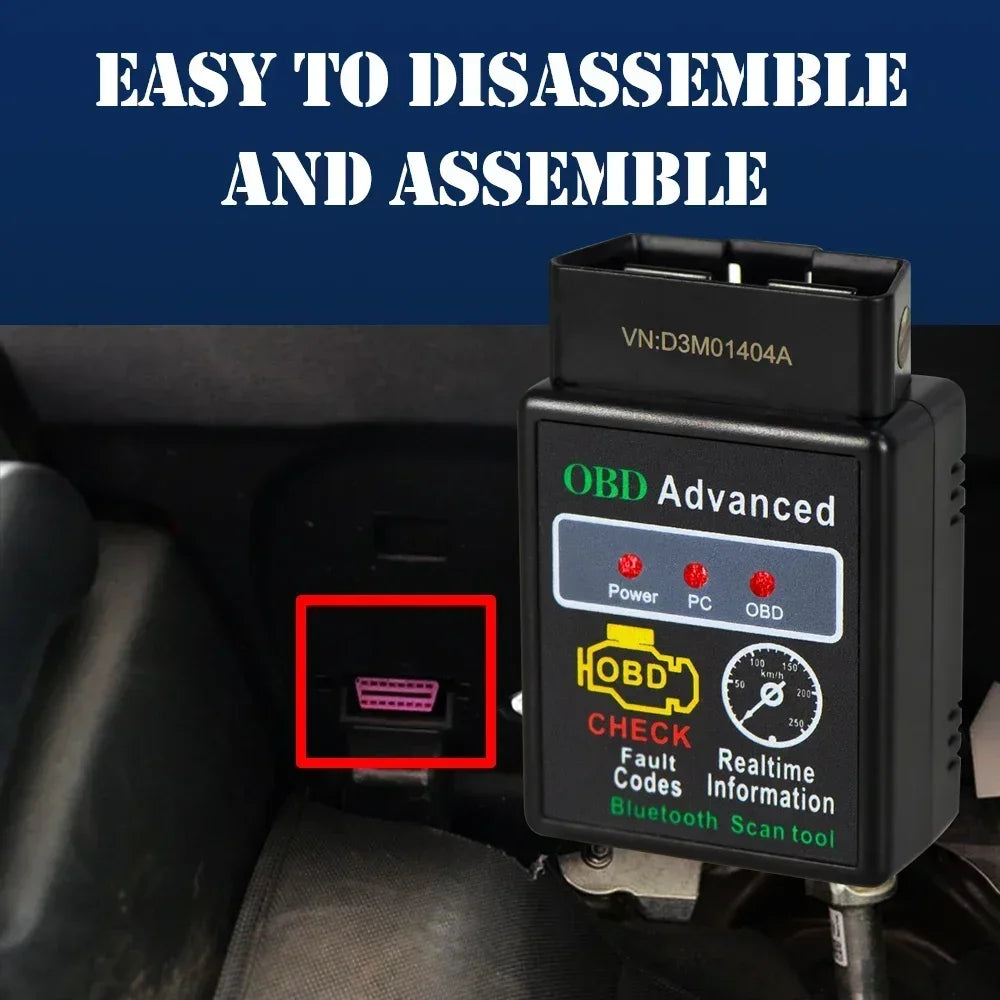 OBD2 Bluetooth ELM327 Auto Engine Diagnostic Scanner OBDII Scan Tool