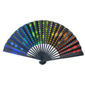 Elegant Leopard Print Folding Fan Black Frame Stylish Princess Theme