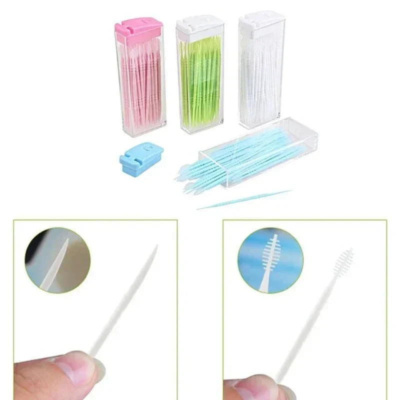 50-Pc Fish Bone Disposable Plastic Interdental Toothpicks
