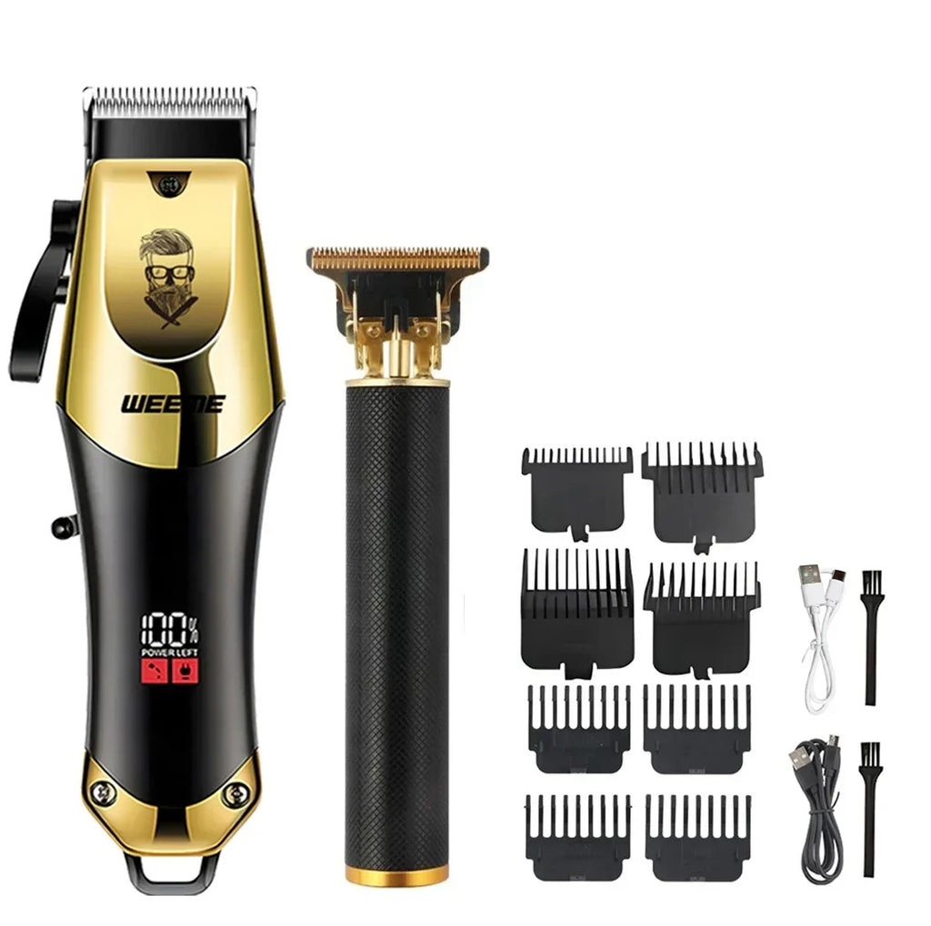 Men's Electric Vintage T9 Hair Clipper Beard Trimmer Wireless