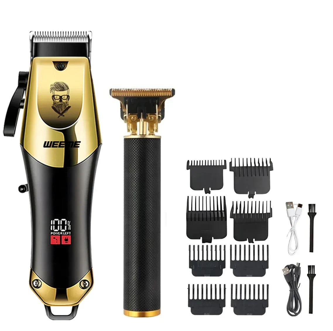 Men's Electric Vintage T9 Hair Clipper Beard Trimmer Wireless