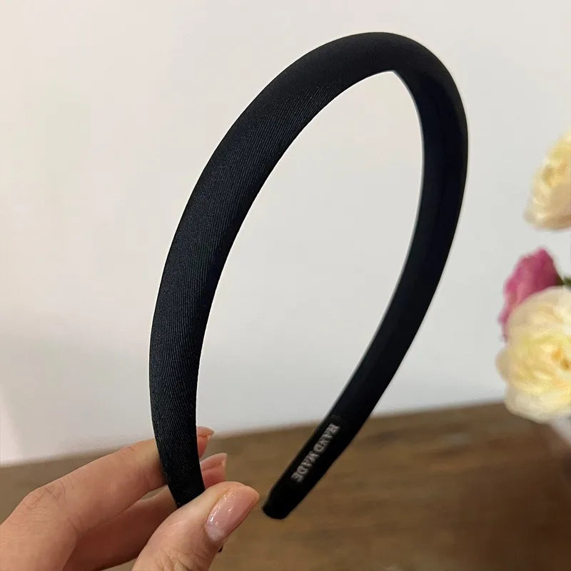 Korean Retro Headbands – Thin Solid Hair Hoops for Women