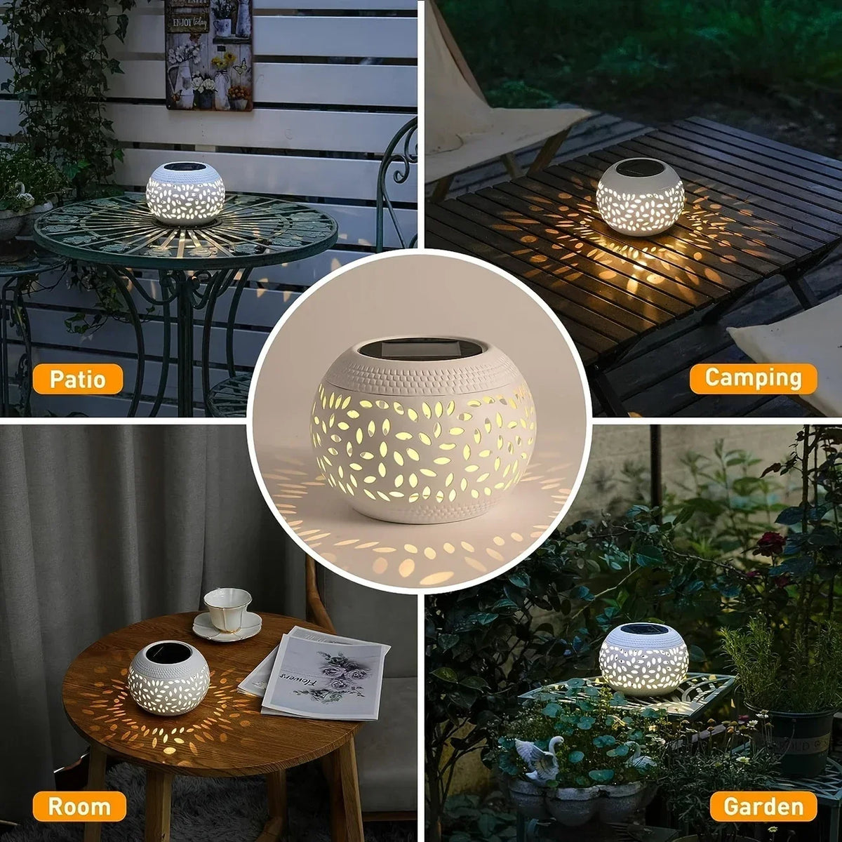 AISITIN Solar Hollow Metal Garden Lamp for Patio & Lawn