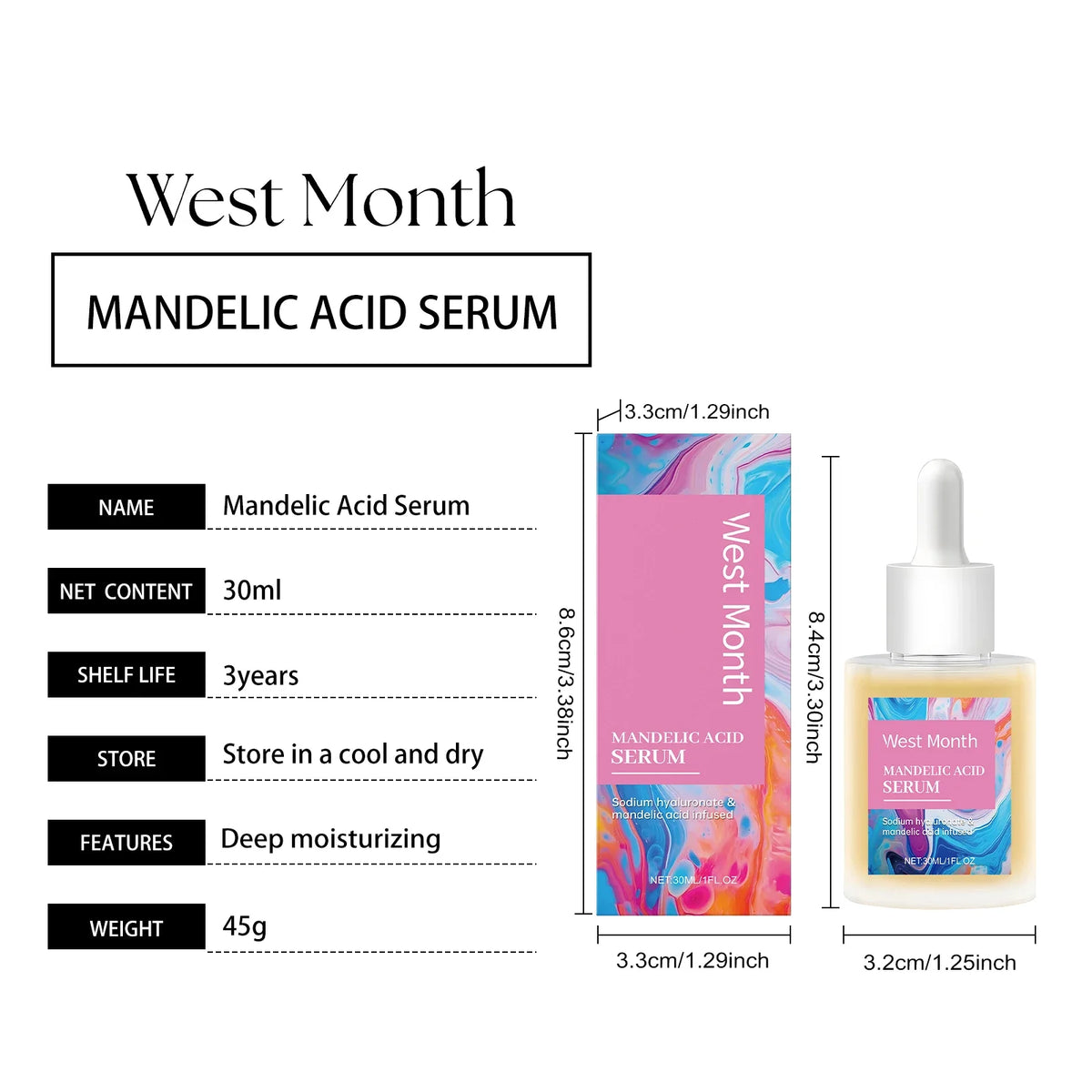 Mandelic Acid Face Serum – Exfoliate, Brighten & Moisturize 1oz