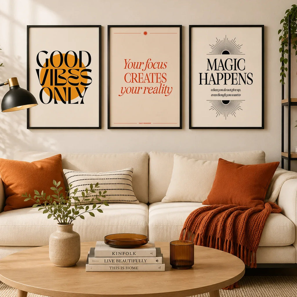Nordic Minimalist Inspirational Quote Canvas Wall Art Print