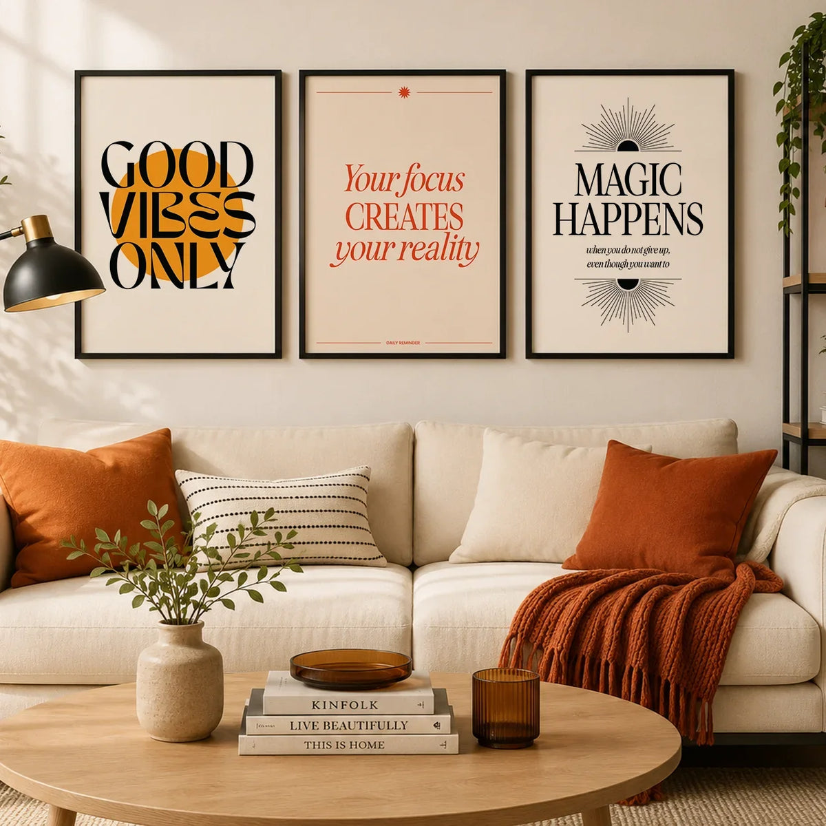 Nordic Minimalist Inspirational Quote Canvas Wall Art Print