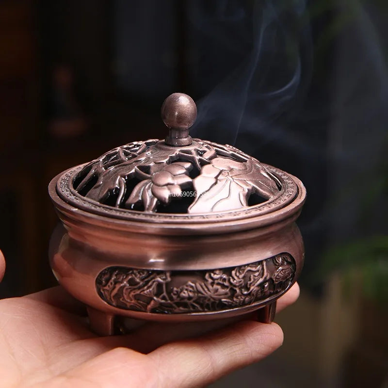 Pure Copper Antique Three-Legged Incense Burner | Tea Ceremony