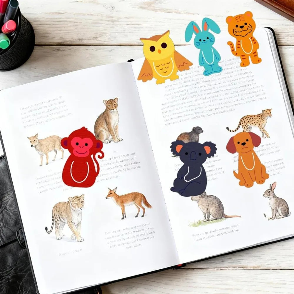 Cartoon Animal Bookmark Cutting Dies – 17pc Metal Die Cut Set