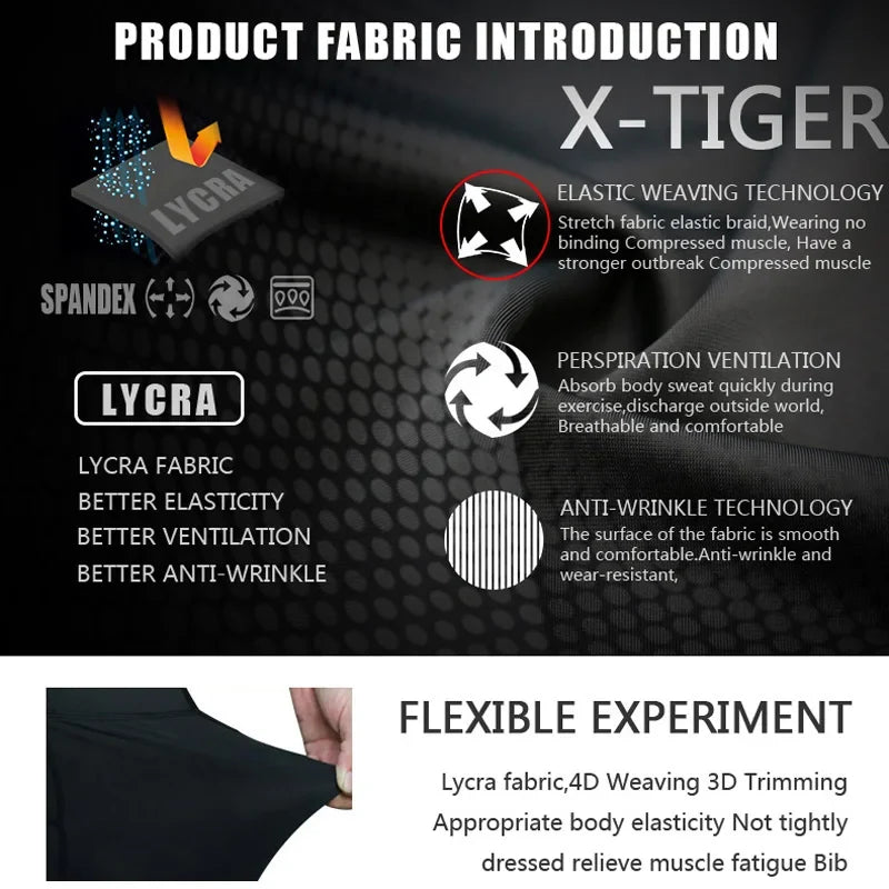 X-TIGER Men's Winter Cycling Bib Shorts – 5D Gel Pad Lycra