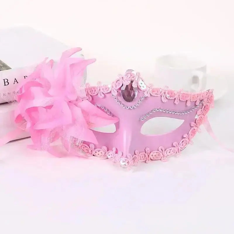 Lace Half Face Mask – Lily Flower Cosplay & Party Accessory