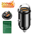 Dual Port 100W/200W Mini Car Charger USB-C Fast Charging Adapter