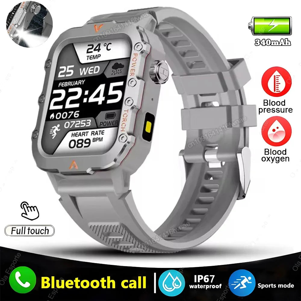 Outdoor Military GPS Smart Watch Men Flashlight Waterproof Sports