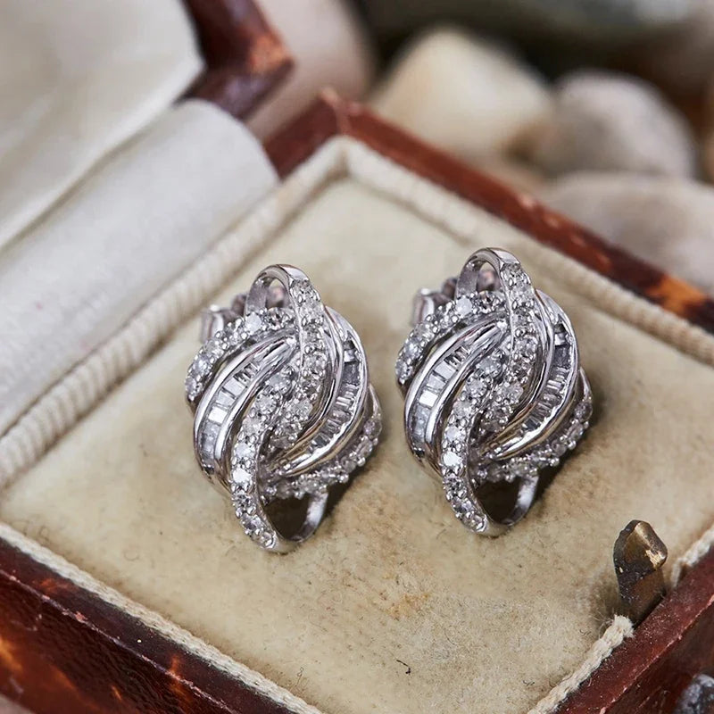 Huitan Cubic Zirconia Stud Earrings – Wedding CZ Jewelry