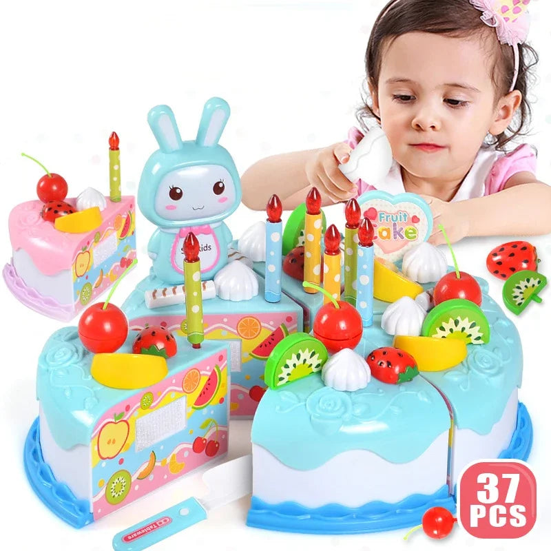 Kids Pretend Play Cutting Cake & Dessert Kitchen Toy Set