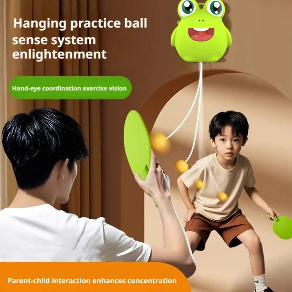 Hanging Table Tennis Trainer Set | Rackets & Balls Included