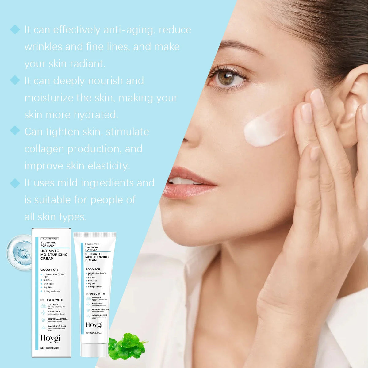Hoygi Centella Moisturizing Cream – Hyaluronic Acid Skin Repair