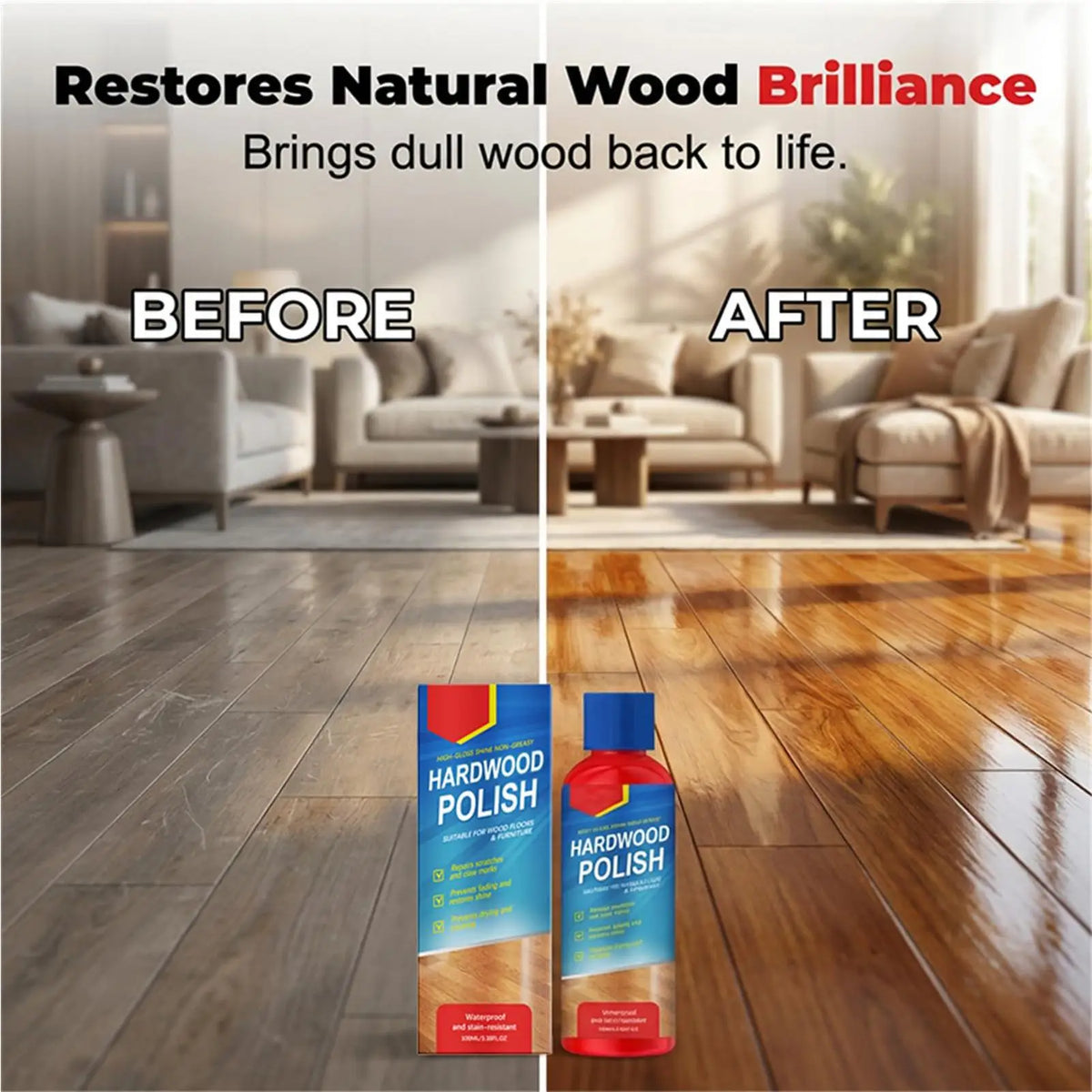 High Gloss Hardwood Floor Polish & Wood Restorer – 100ml