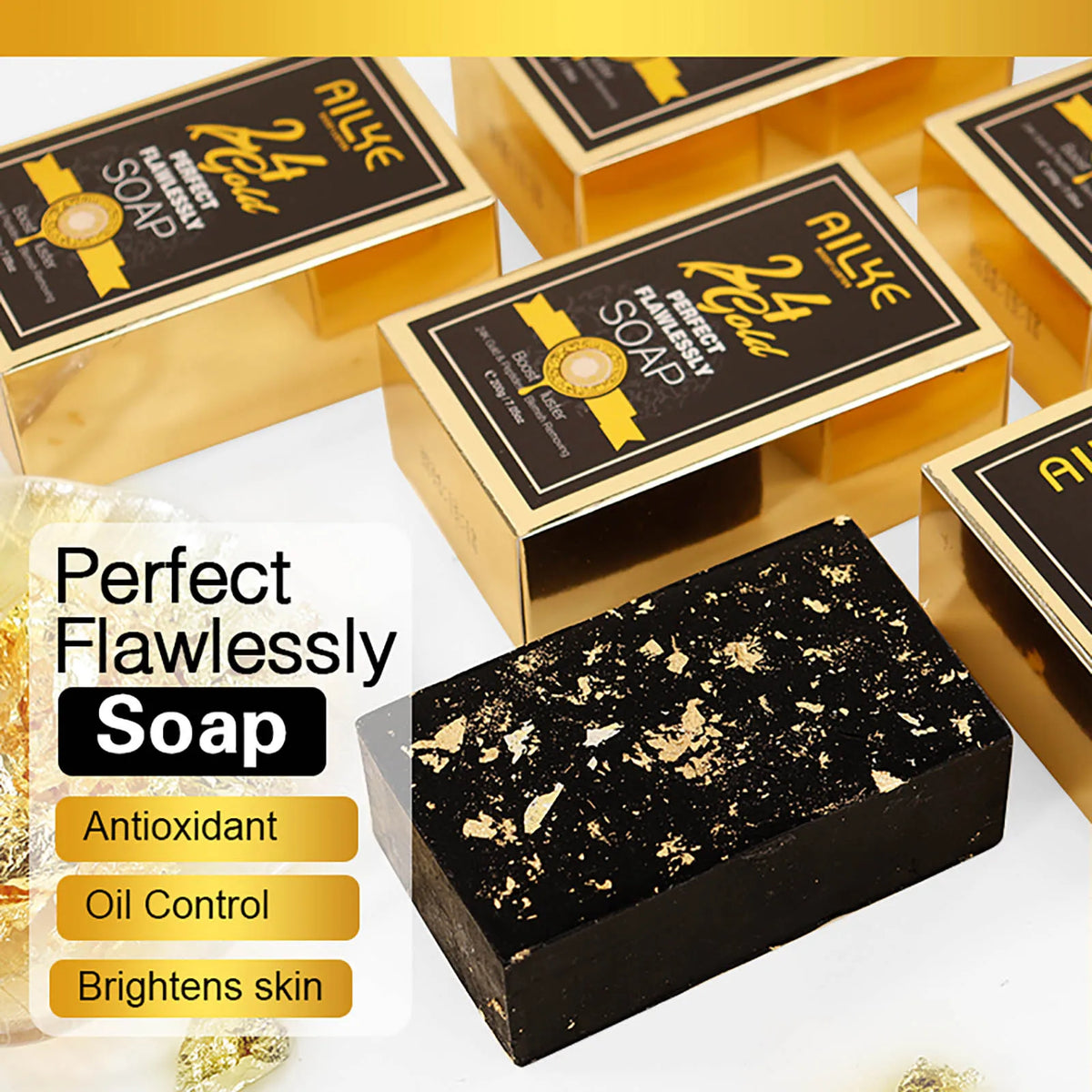 AILKE 24K Gold Foil Brightening Soap | Even Skin Tone 200g
