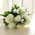 13 Heads Silk European Peony Bouquet Artificial Flower Rose Wedding