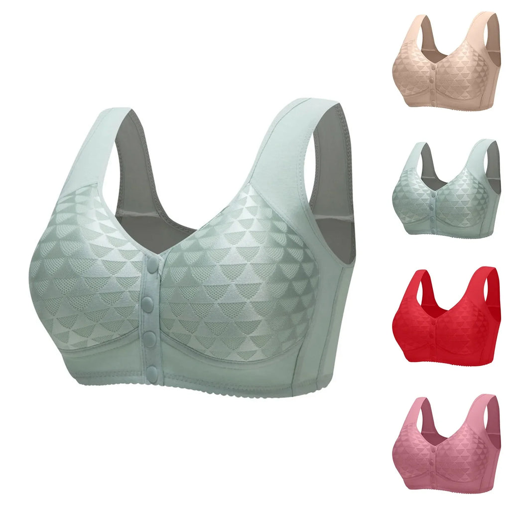 Plus Size Wireless Bra – Breathable Floral Lightly Padded Support