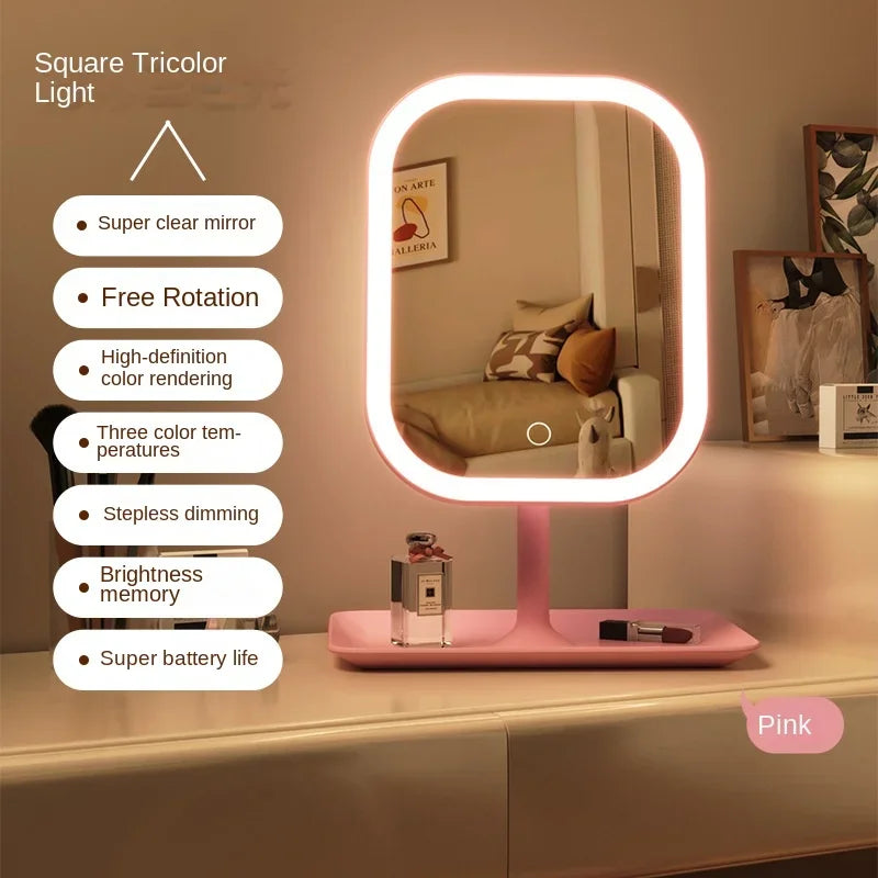 LED Vanity Mirror 3 Color Touch Control | Desktop Makeup Mirror