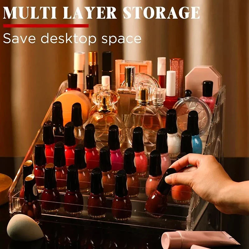 Acrylic Nail Polish & Lipstick Organizer Rack | 3–7 Tiers