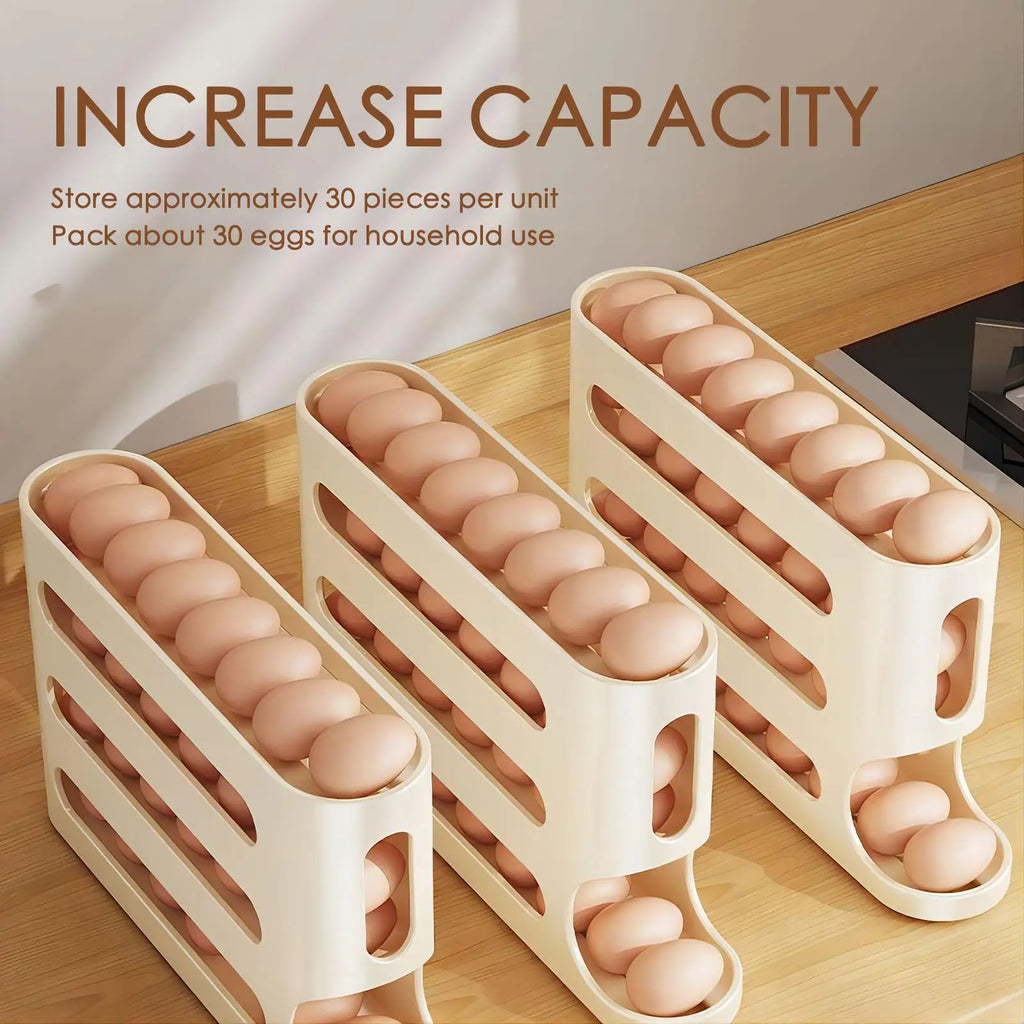 Automatic Egg Rolling Dispenser 4-Tier Large Capacity Tilted Storage
