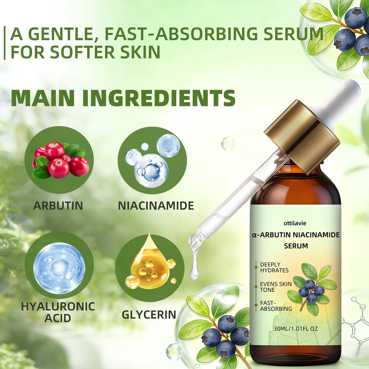 Ottilavie Alpha-Arbutin & Niacinamide Face Serum | All Skin