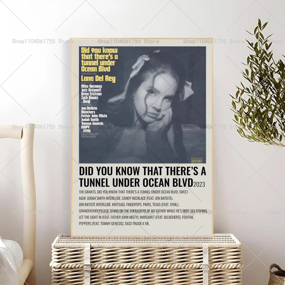 Lana Del Rey Album Wall Poster – Self-Adhesive Waterproof Sticker