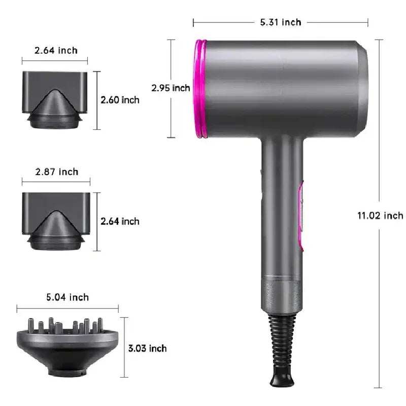 PDQ 1800W Negative Ion Professional Hair Dryer with Diffuser