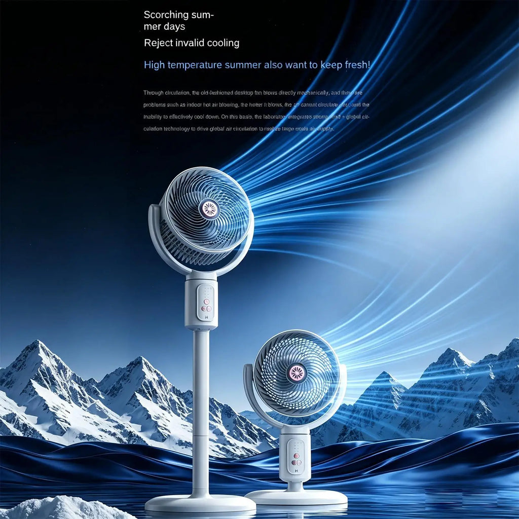 Oscillating Tower Fan 5-Speed Type-C Rechargeable Adjustable Height