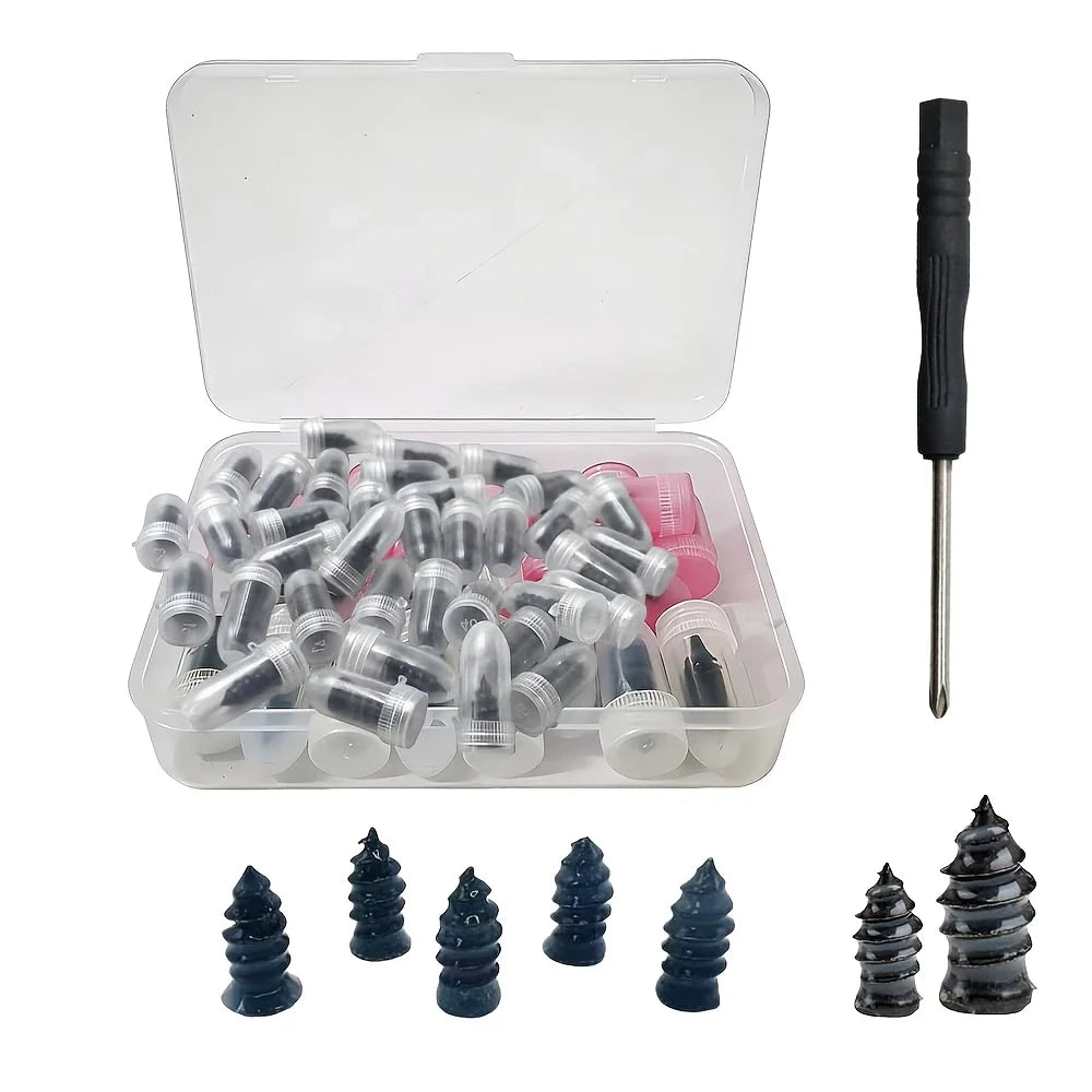 30-Pc Tubeless Tire Repair Rubber Plug Kit – Screw-In Plugs
