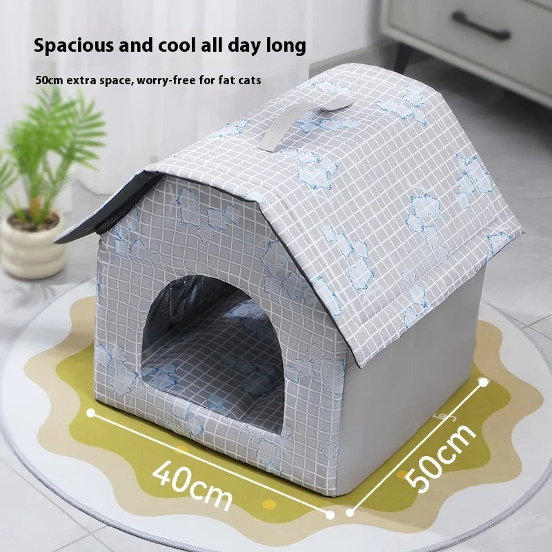 Summer Cool Bed Cats Dogs Foldable Cat Air-conditioned House Homemade