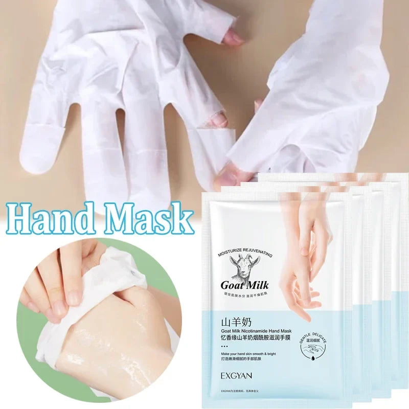 5 Pairs Goat Milk Hand Mask Skincare Nourishing Moisturizing