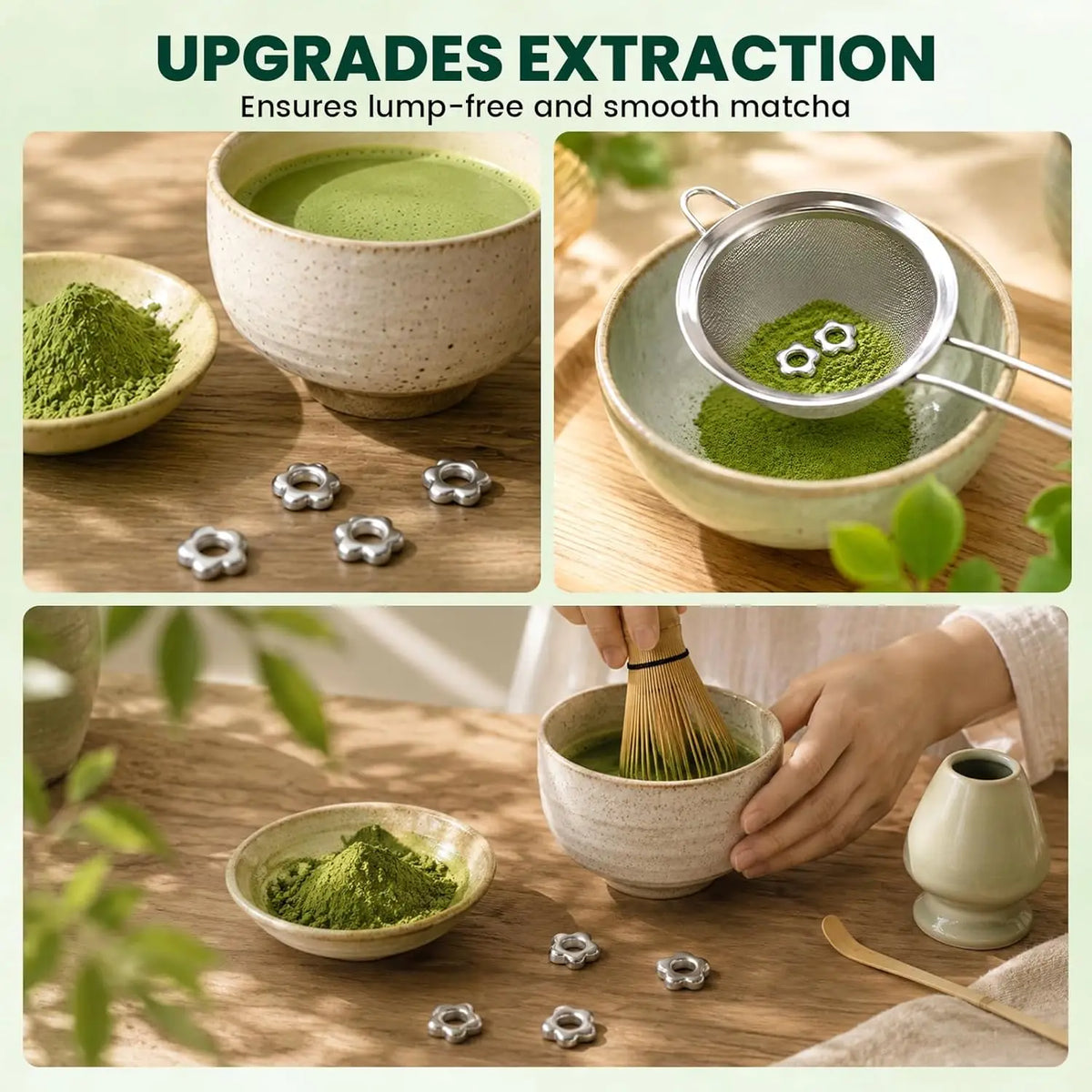 Stainless Steel Matcha Sifter Beads – Smooth, No-Clump Sieve