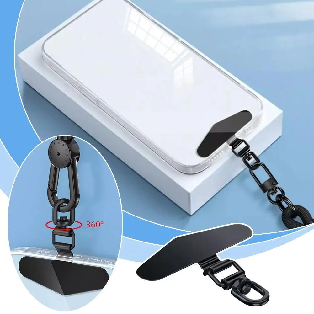 360° Rotatable Steel Phone Lanyard Tether Tab | Anti-Lost Patch