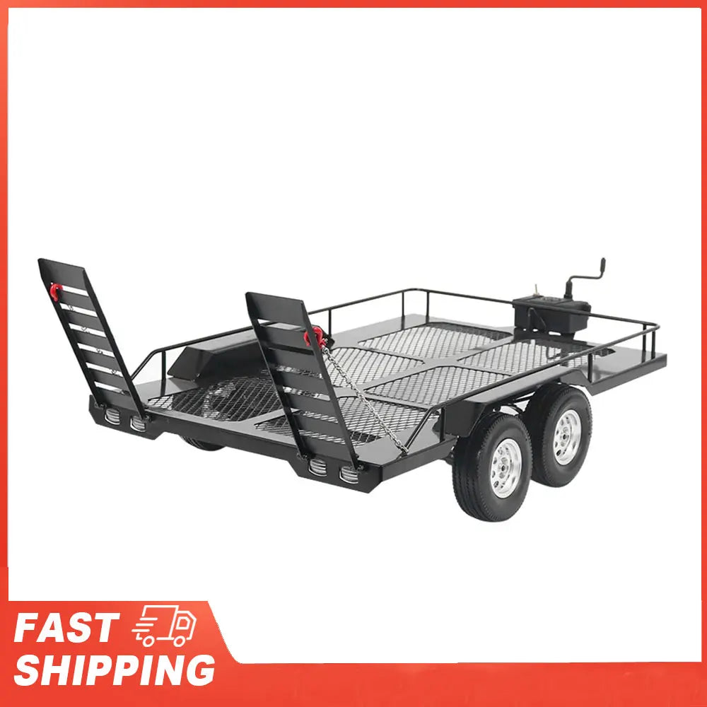 1 10 Trail Metal Car Trailer Accessory Four Tires Fit RC4WD RC